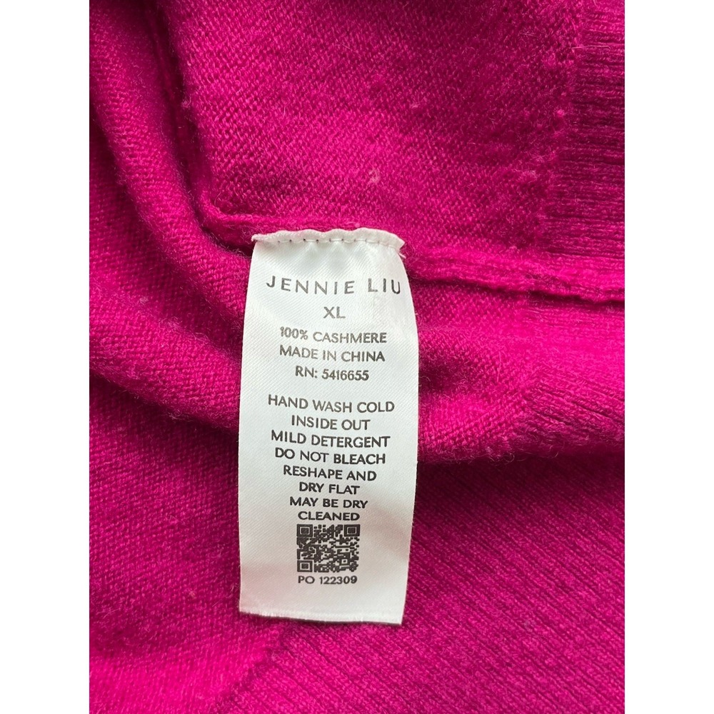 Jennie Liu Sweater Women's XL Pink 100% Cashmere Crewneck Pullover Knit - Picture 3 of 10